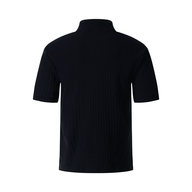 Casual Street Wear Vintage Crew Neck Knitted Short Sleeve T