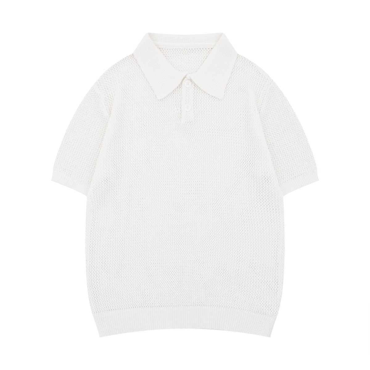 Hip hop clothing new york summer short-sleeved hollow-knit polo shirt lapel T-shirt