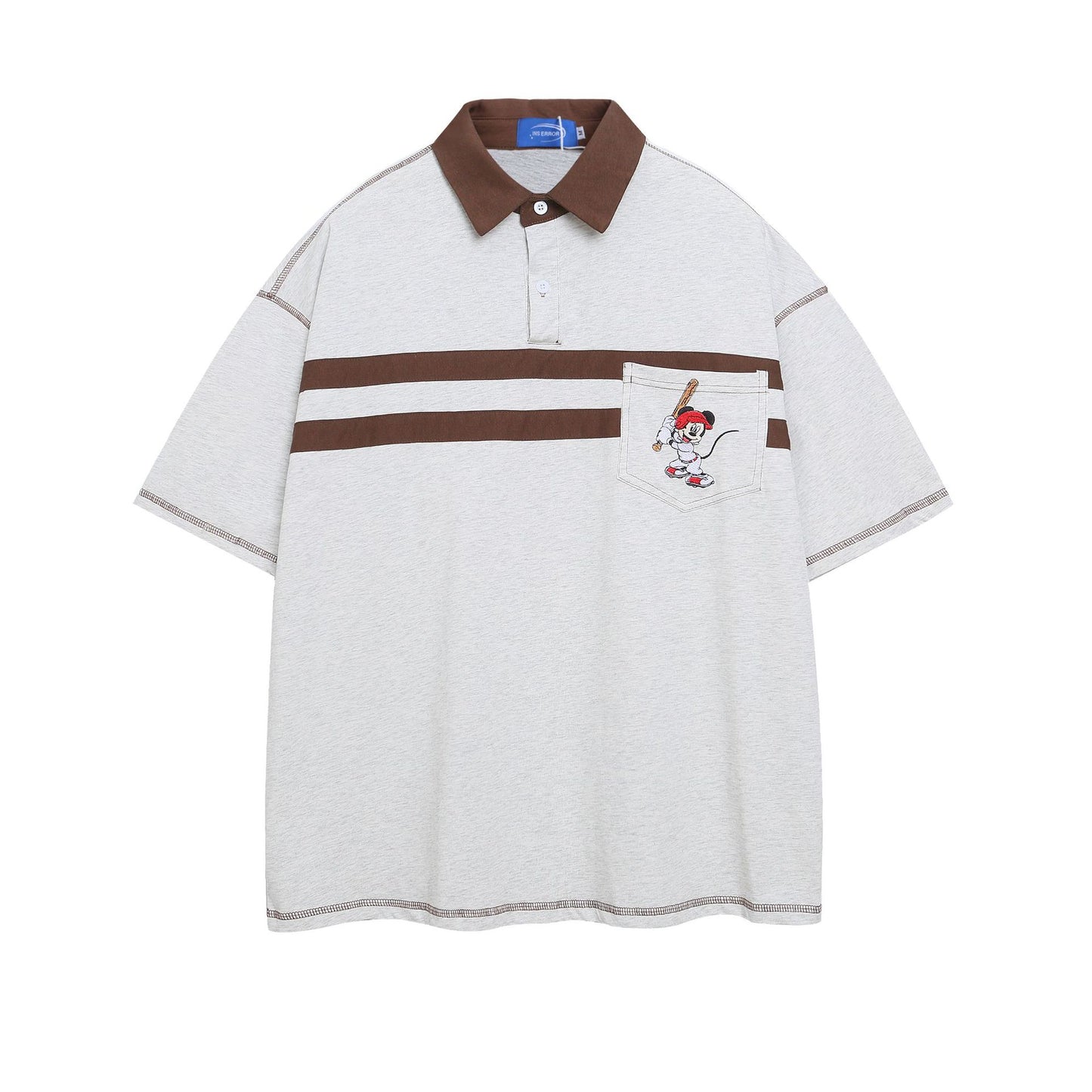 Vestimenta De Los 90 Summer Cartoon Embroidered T-Shirt Lapel Polo Shirt Short Sleeve