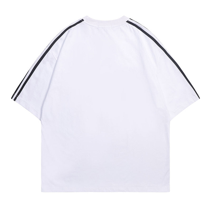 Racing oversized t shirt alphabet print, retro racing style alphabet short sleeve t-shirt