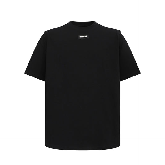 Unisex T-shirts Summer men's and women's simple metal buckle loose short-sleeved T-shirts