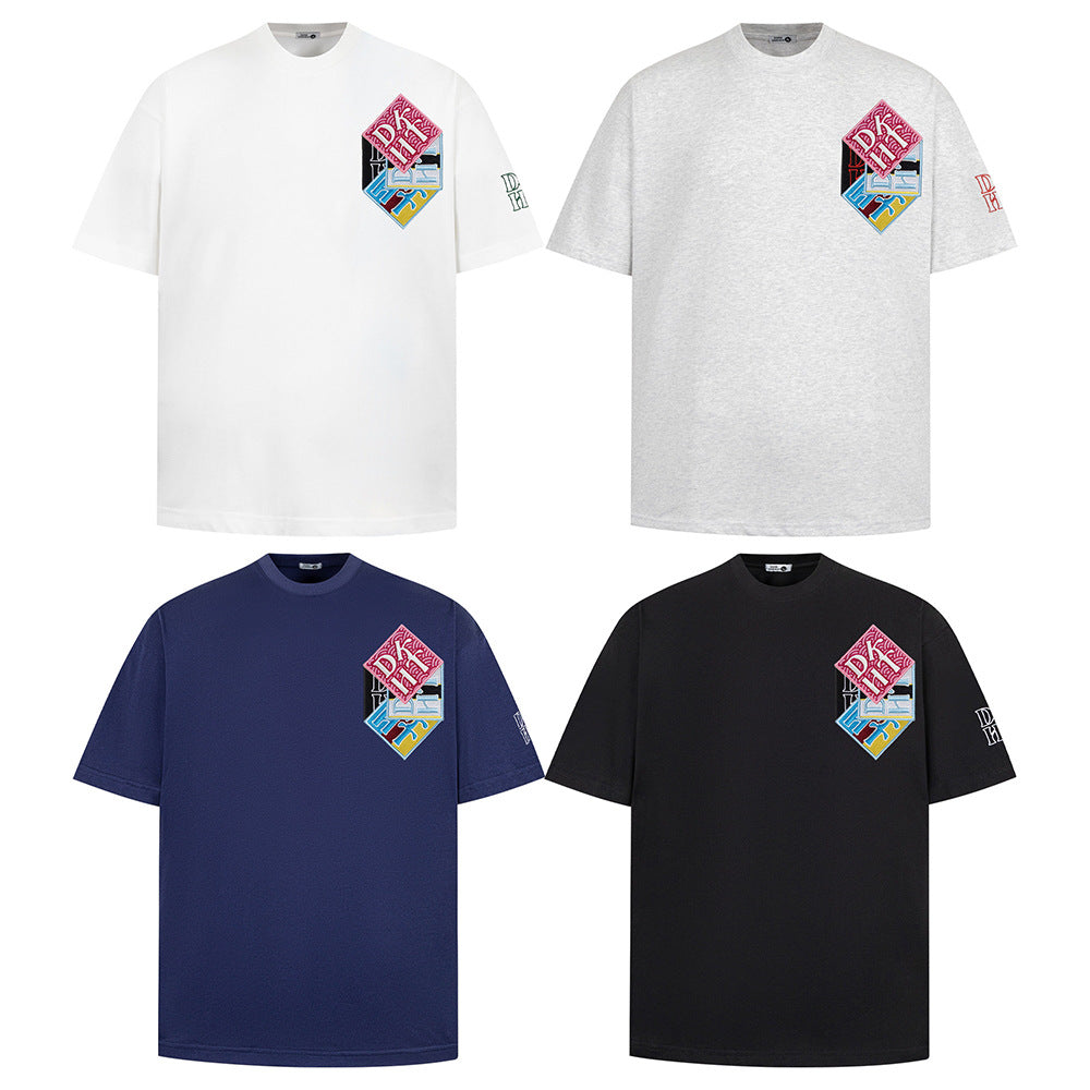 New York Hip Hop Style Vintage Summer Loose Crew Neck Couple T-Shirt