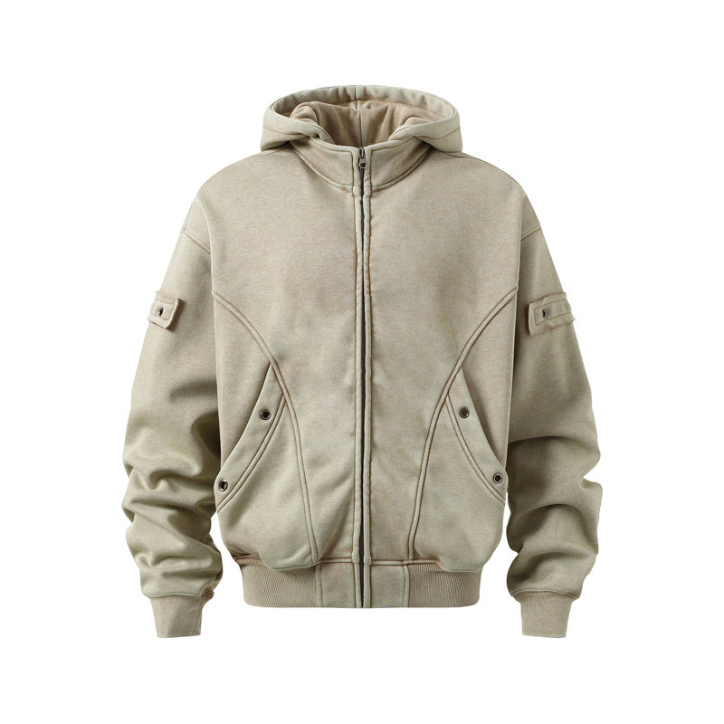 Streetwear Hoodie Vintage Washed Old Hooded Sweater Hoodie