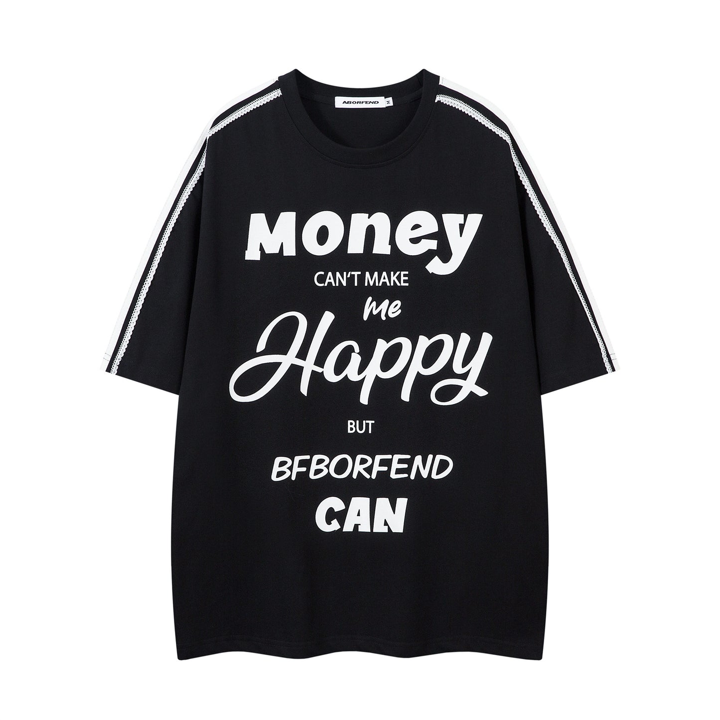 Distorted vintage short-sleeved t-shirt summer alphabet print loose casual top