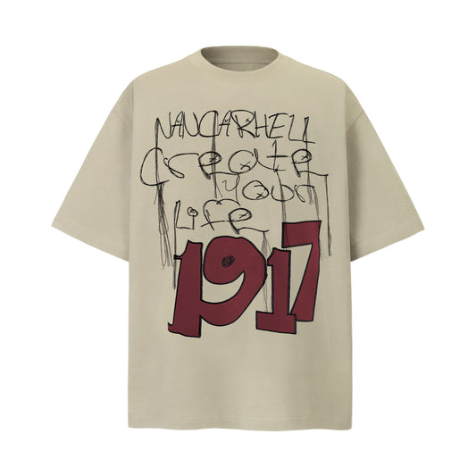Unisex T-shirts Summer Letter Pattern Vintage Men's Short Sleeve T-Shirt