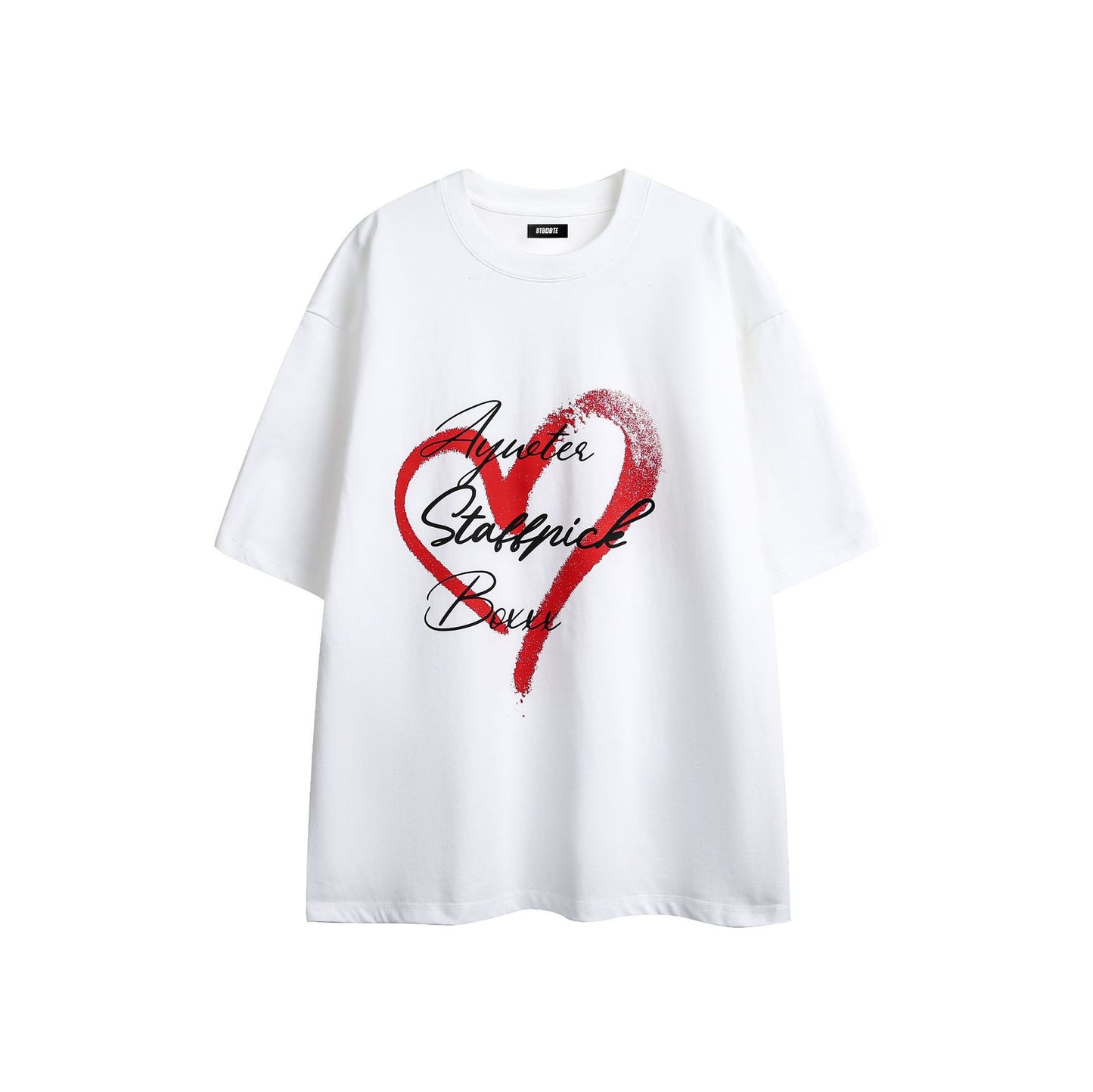 US drip outfits summer vintage love letter print casual loose short sleeve T-Shirts