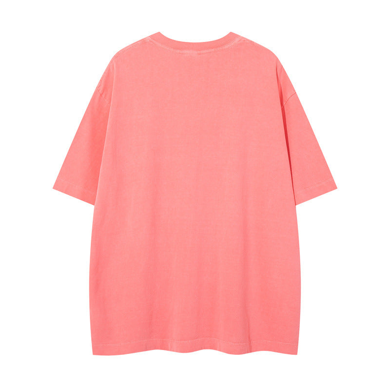 US drip outfits summer vintage love pattern casual loose short sleeve T-Shirts