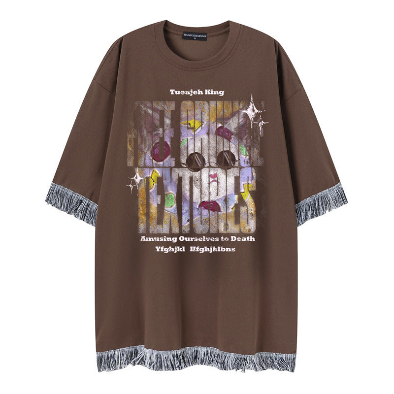Camisetas streetwear Summer Vintage Square Cat Casual Loose Short Sleeve T-Shirt