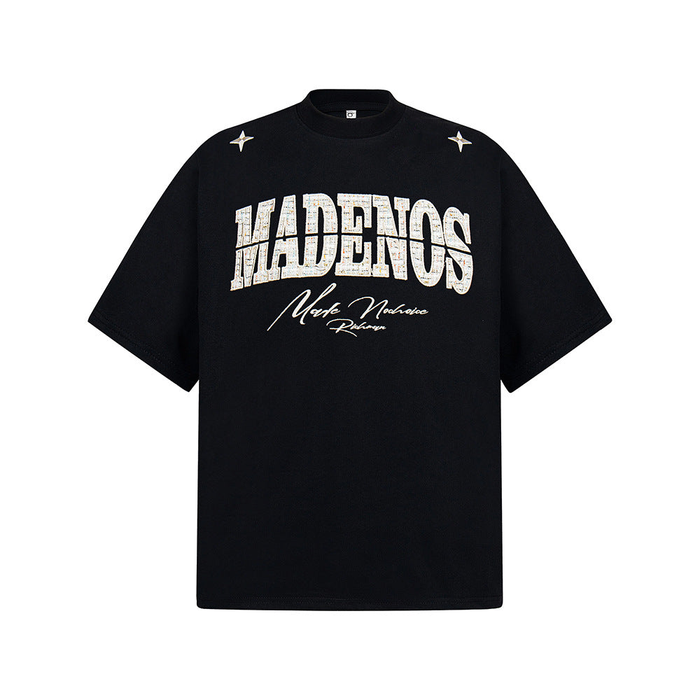 Hip Hop Clothes New York Crew Neck T-Shirt Embroidery Loose Casual