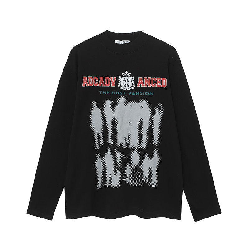 Marcas De Streetwear Ghost Print Long Sleeve T-Shirt