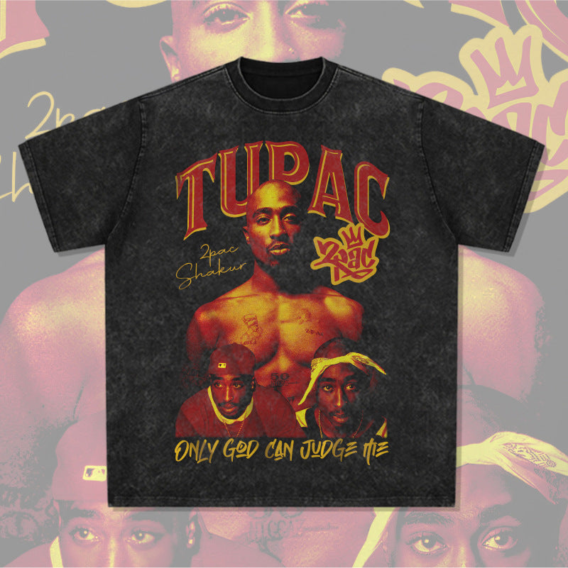Cool t rapper vintage hip hop tupac print long sleeve short sleeve t-shirt