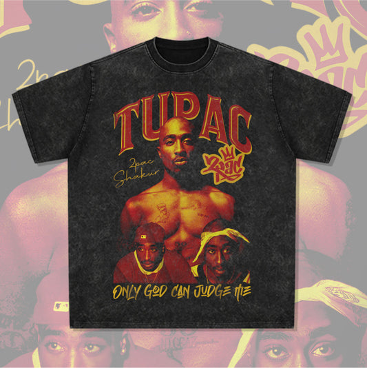 Cool t rapper vintage hip hop tupac print long sleeve short sleeve t-shirt