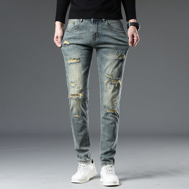 1990 Fashion Jeans Autumn/Winter Ripped Jeans Casual Trousers