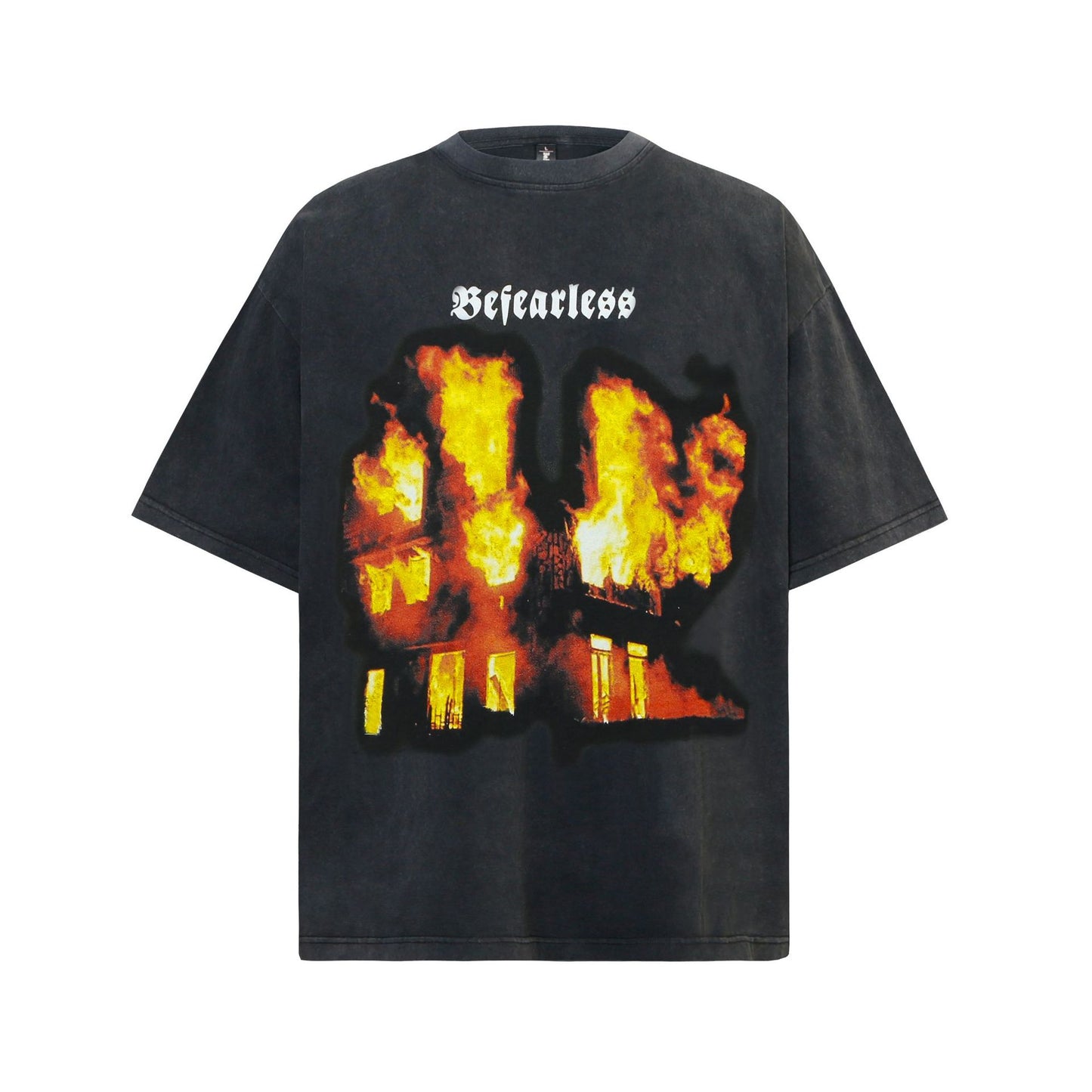80s And 90s Vintage T Shirts Flame Short Sleeves Men's and Women's Summer Loose