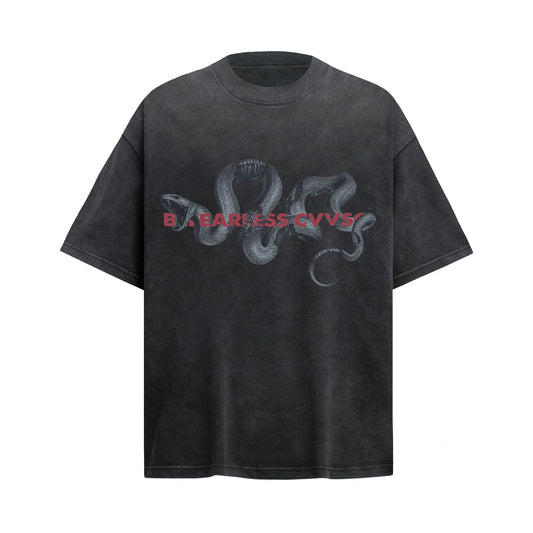 Hip hop shirt summer python print t-shirt short sleeve