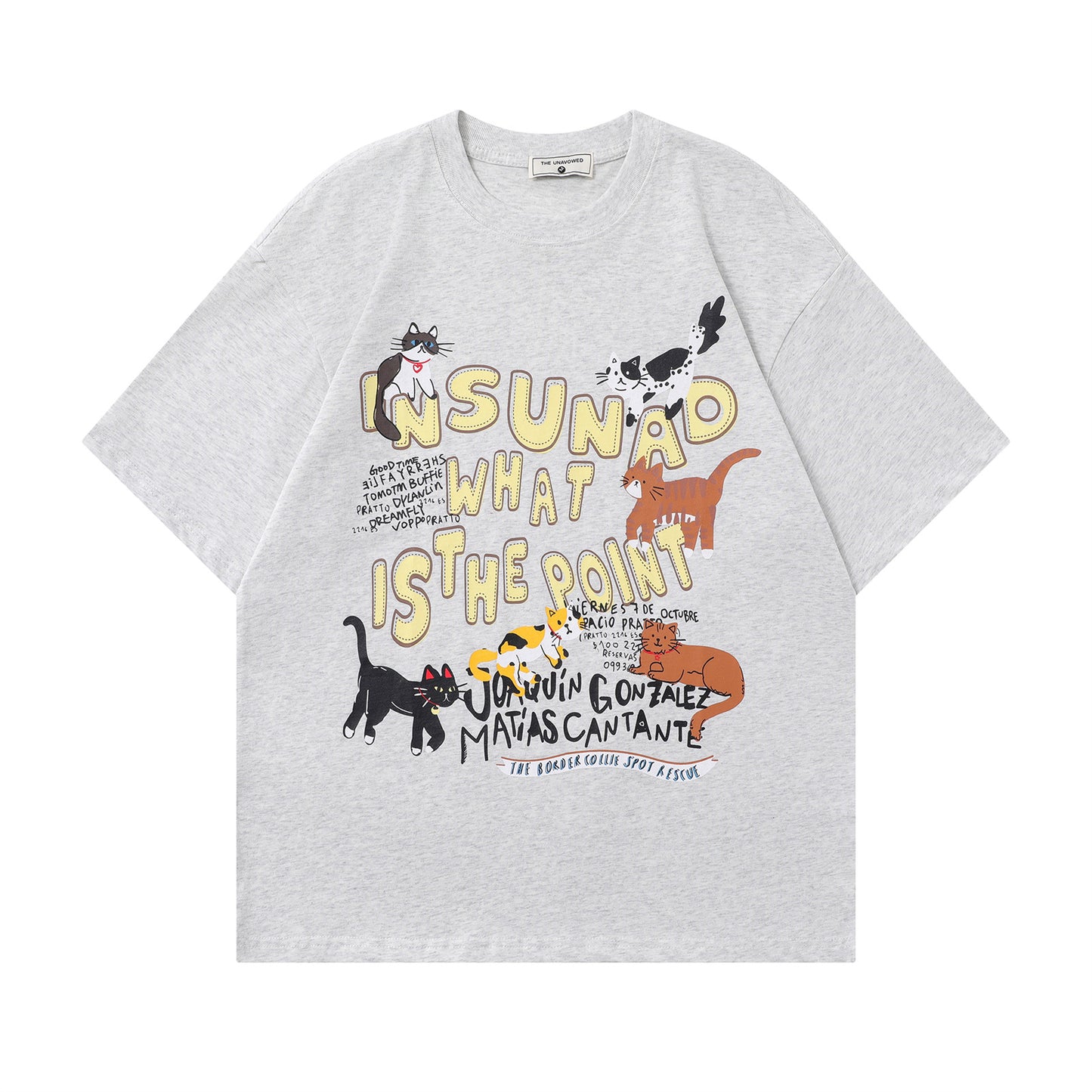 Vintage tarz t shirt cat print short sleeve t-shirt summer loose casual top
