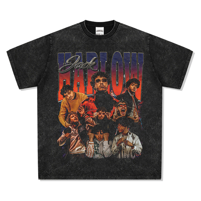 Marcas streetwear usa hip hop jack harlow print short sleeve t-shirt