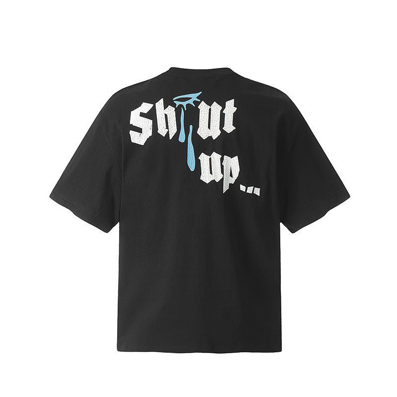 Marcas De Streetwear Alphabet Print Short Sleeve T-Shirt Loose Crew Neck