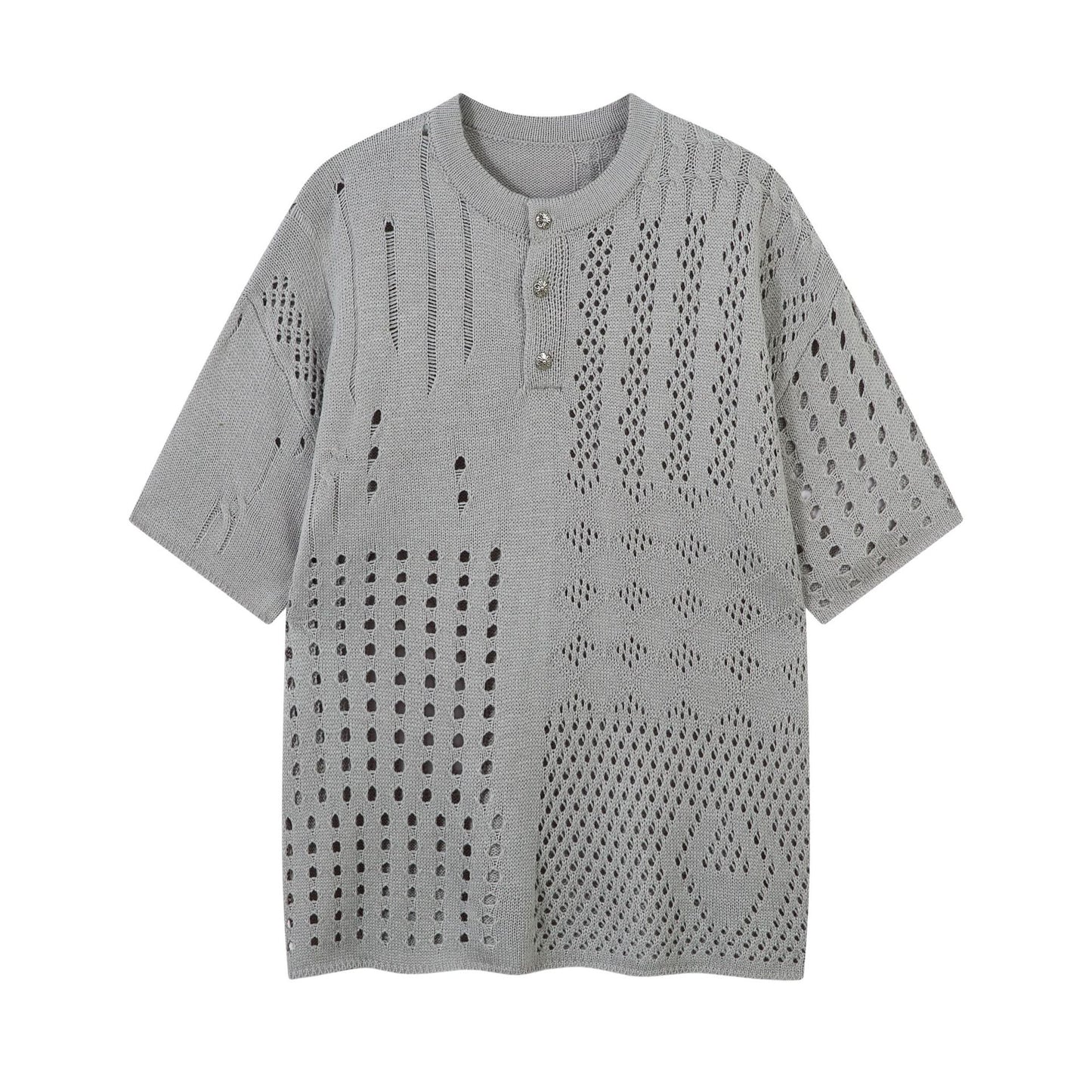 Hip hop shirt hollow retro t-shirt short sleeve