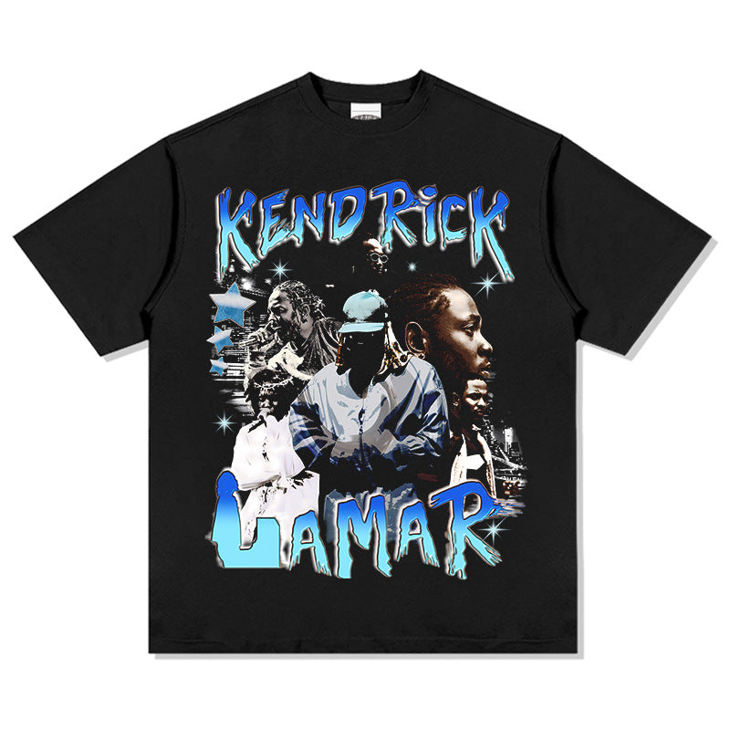 Marcas streetwear usa kendrick k dot print short sleeve t-shirt