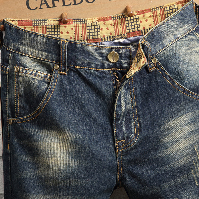 1990 Fashion Jeans Retro Autumn Washed Jeans Straight Pants