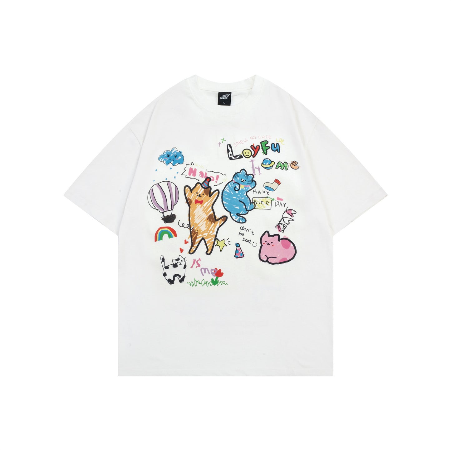 Vintage tarz t shirt cartoon graffiti short sleeve t-shirt summer oversize top