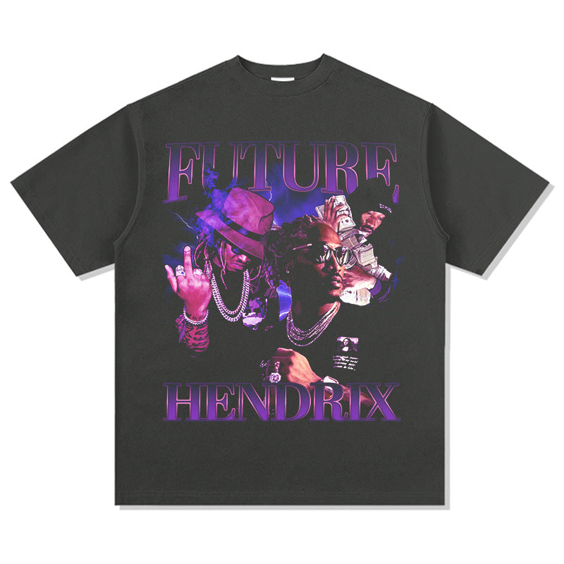 New york hip hop shop vintage hip hop future kid print short sleeve t-shirt