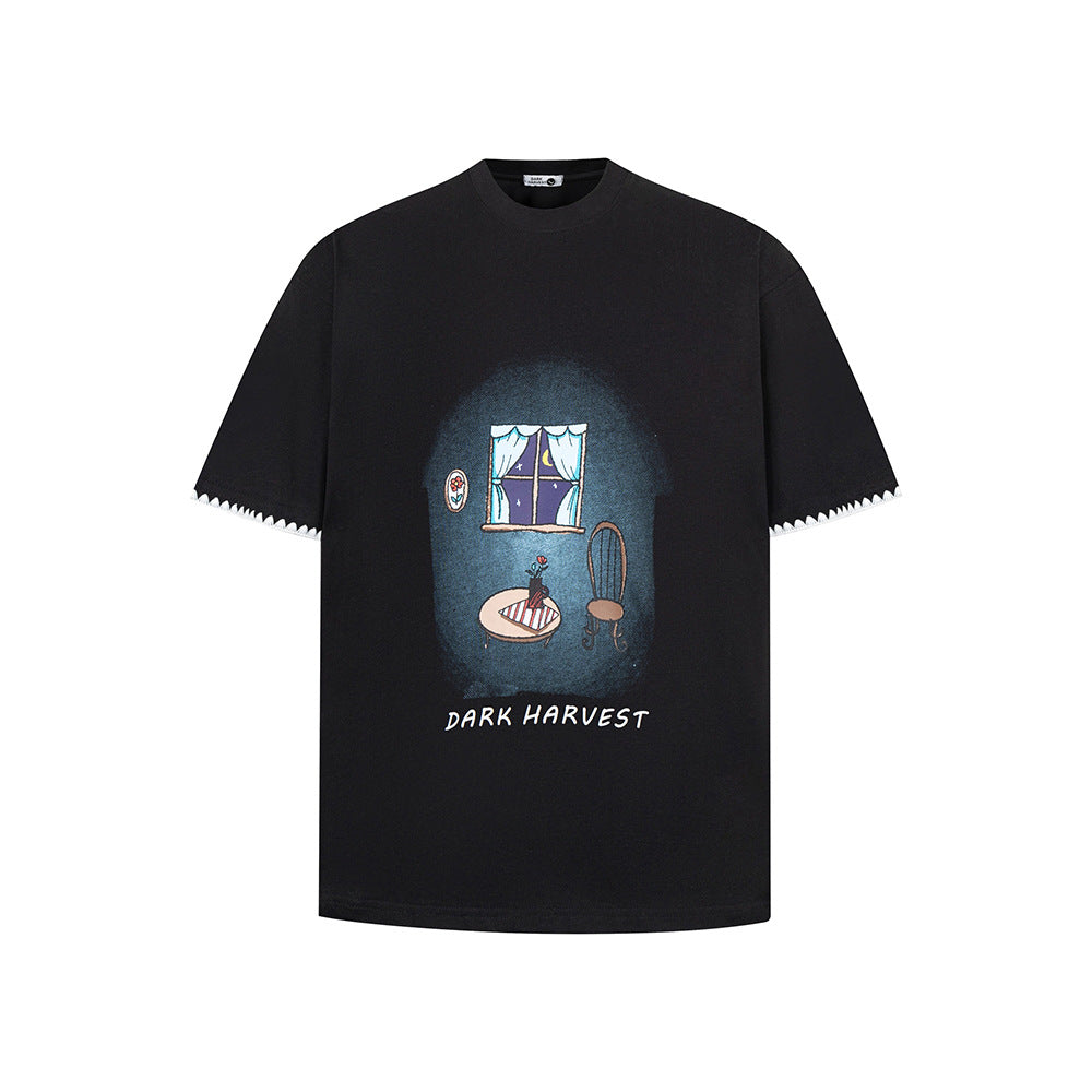 Nostalgia T Shirts Short Sleeve T-Shirt Summer Loose Top