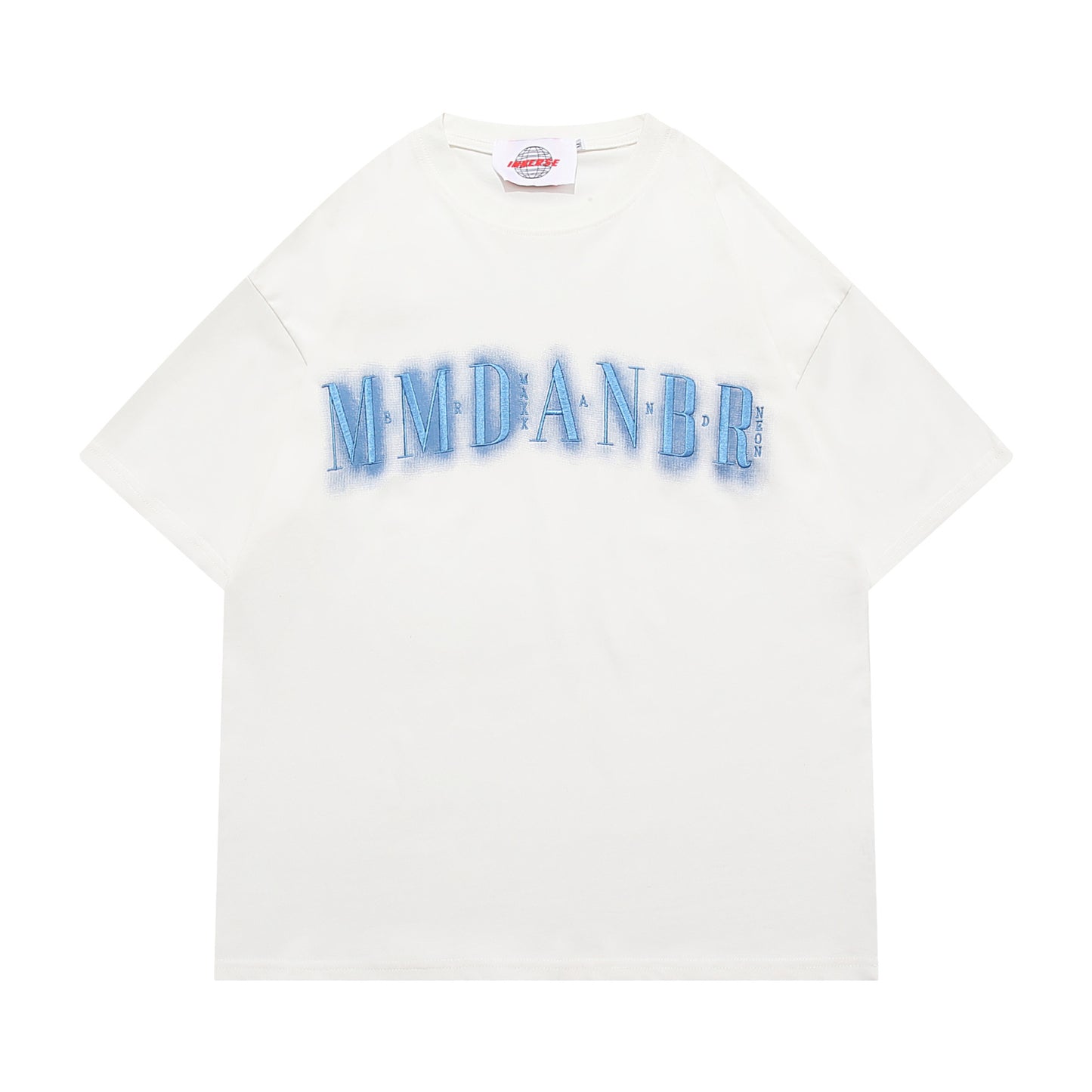 Vintage tarz t shirt letter embroidery round neck short sleeve t-shirt
