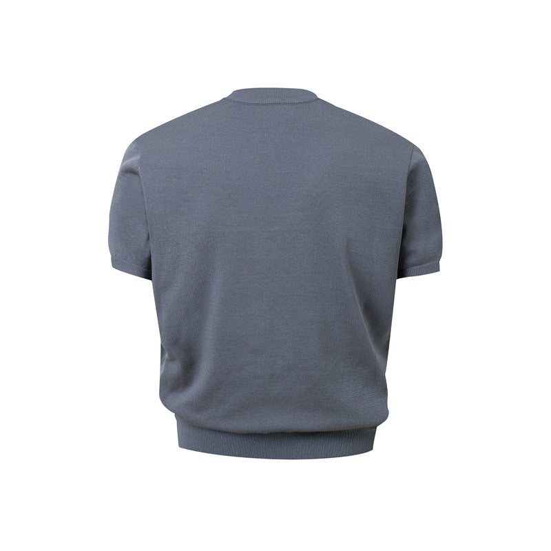 Stone Wash T shirt Vintage Knitted Short Sleeve Cleanfitt T-Shirt