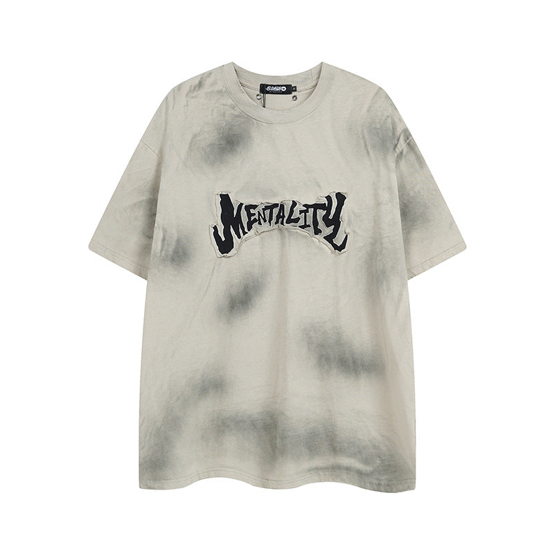 Hip hop shirt summer old embroidery T-shirt vintage