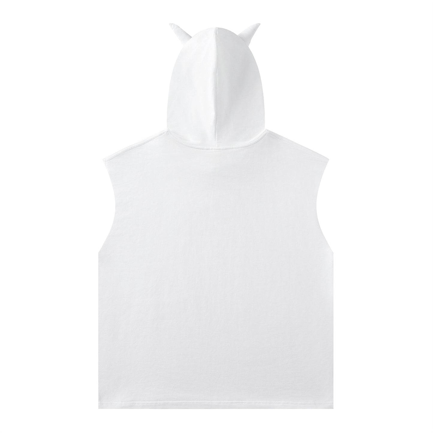 Distorted vintage sleeveless t-shirt loose casual hooded vest