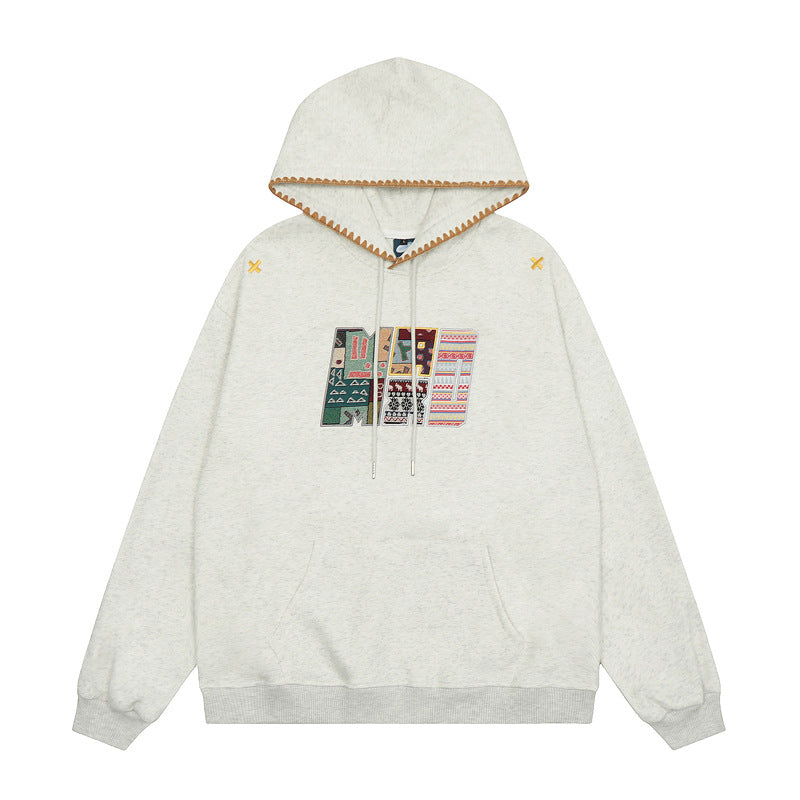 Streetwear Hoodie Vintage Embroidered Hooded Sweater Loose Hoodie