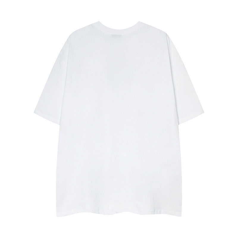 Nostalgia T Shirts Vintage Dog Embroidered Summer Short Sleeve T-Shirt Loose Casual Top