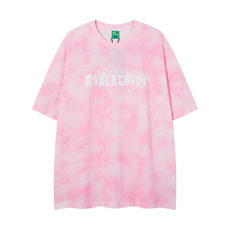 Nyc T Shirt Tie-dye Crew Neck Short Sleeve T-Shirt Summer Loose Casual Top