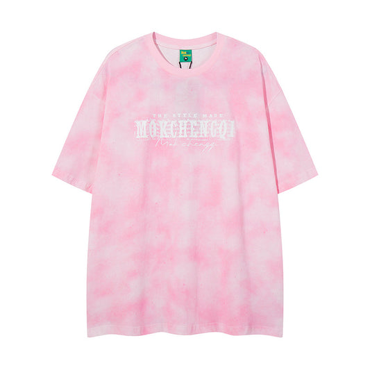 Nyc T Shirt Tie-dye Crew Neck Short Sleeve T-Shirt Summer Loose Casual Top