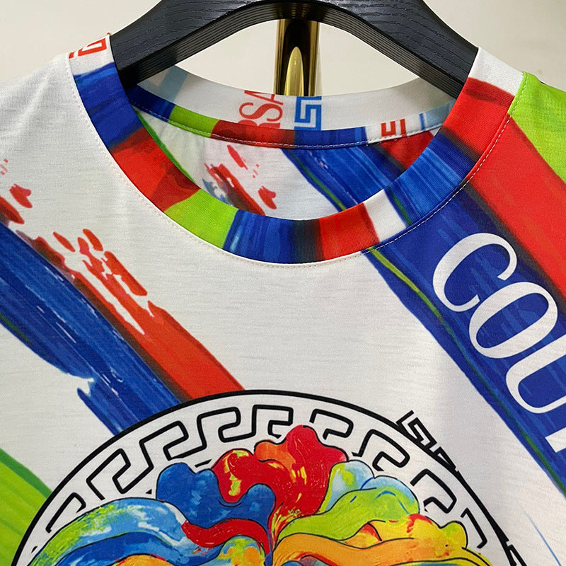 East Coast Shirts Summer Digital Print Men's Crew Neck Short Sleeve T-Shirt