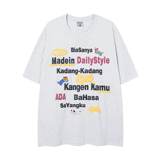 Camisetas streetwear Summer Vintage Casual Loose Short Sleeve T-Shirt