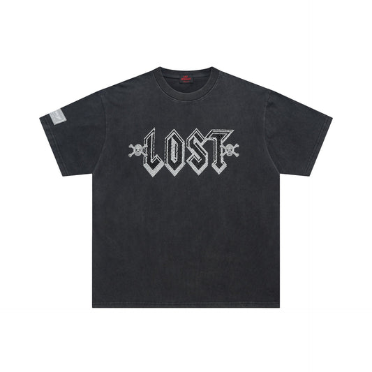 Lost Intricacy T-Shirt Skull Wash Casual Short Sleeve T-Shirt