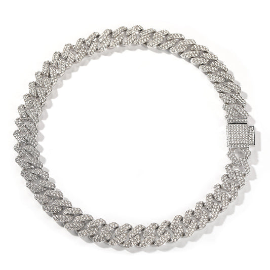 Bracelet Cuban Chain Necklace Alloy Full Diamond Hip Hop Rap St. Valentine's Spectrum
