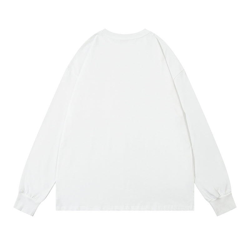 Marcas De Streetwear oversized alphabet butterfly print long-sleeved T-shirt crew neck top