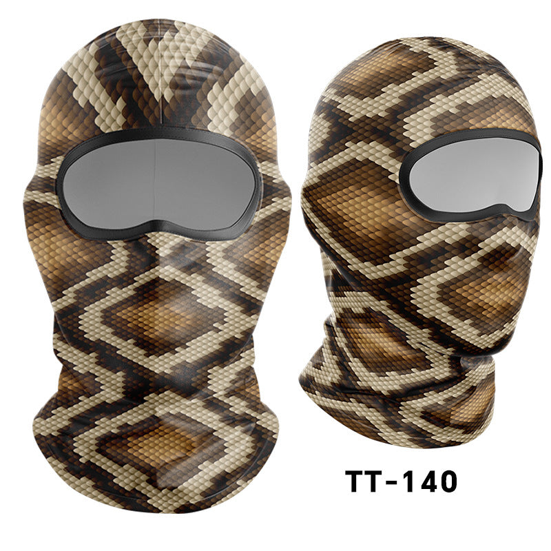 Cycling Windproof Hood Camouflage Python Ice Silk Mask Sunscreen Windproof