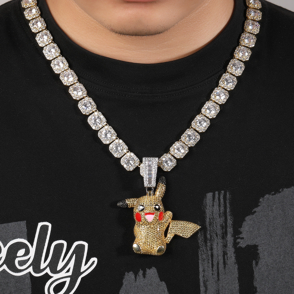 Jewelry Diamond Pendant Necklace Cartoon Fashion Necklace Male Animal Spectrum Pokémon