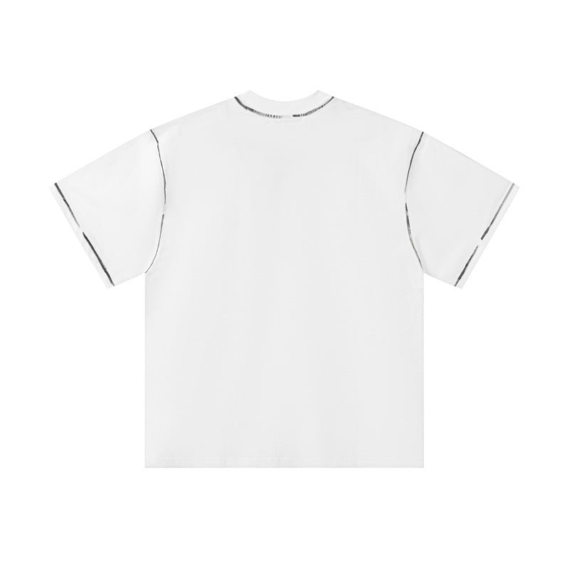 US drip outfits Summer Vintage Crew Neck Casual Loose Short Sleeve T-Shirts