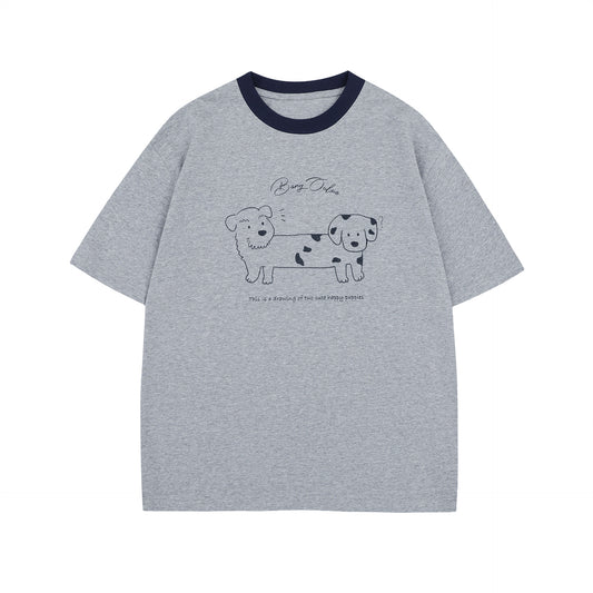 Unisex T-shirts High Sense Fun Cartoon Pattern Design T-Shirt