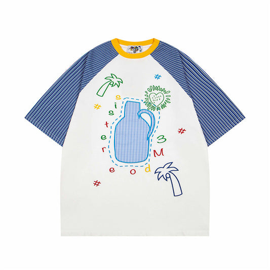 US drip outfits Summer Vintage Casual Loose Short Sleeve T-Shirts
