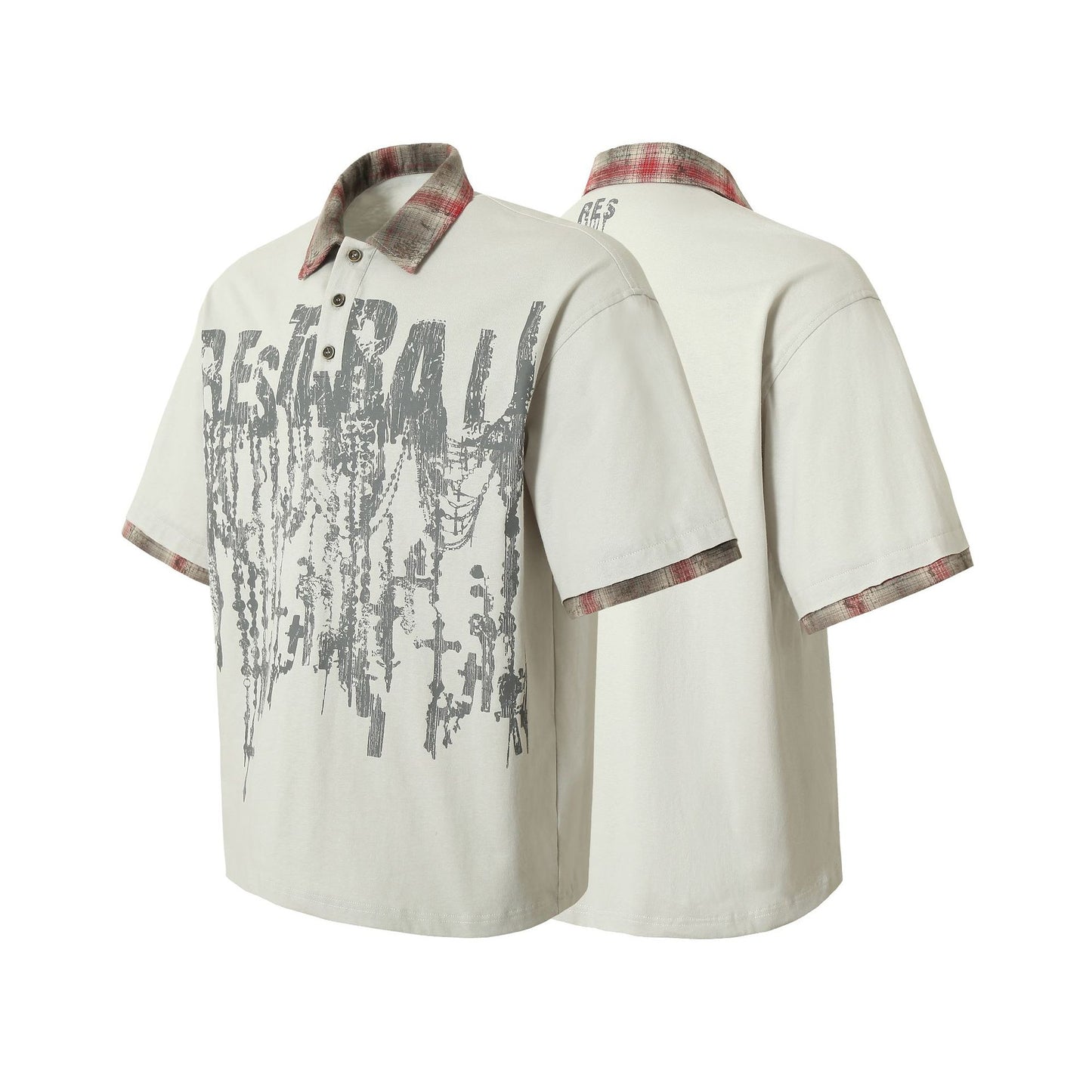 Hip hop shirt Vintage hip hop graffiti POLO shirt lapel T-shirt