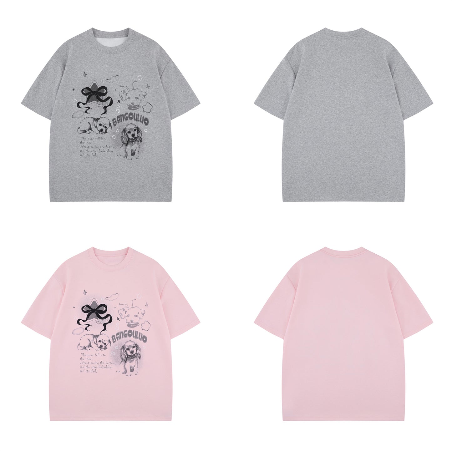 Nyc T Shirt Puppy Printed Short Sleeve T-Shirt Summer Loose Casual Top