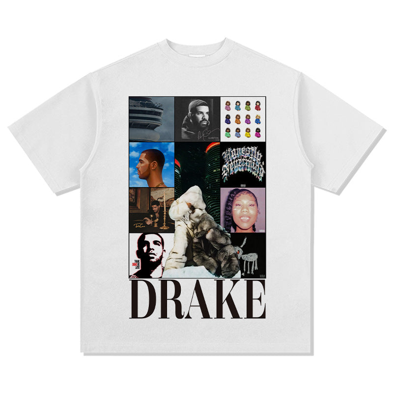 New york hip hop shop vintage hip hop DRAKE Drake SSS4U print short sleeve t-shirt