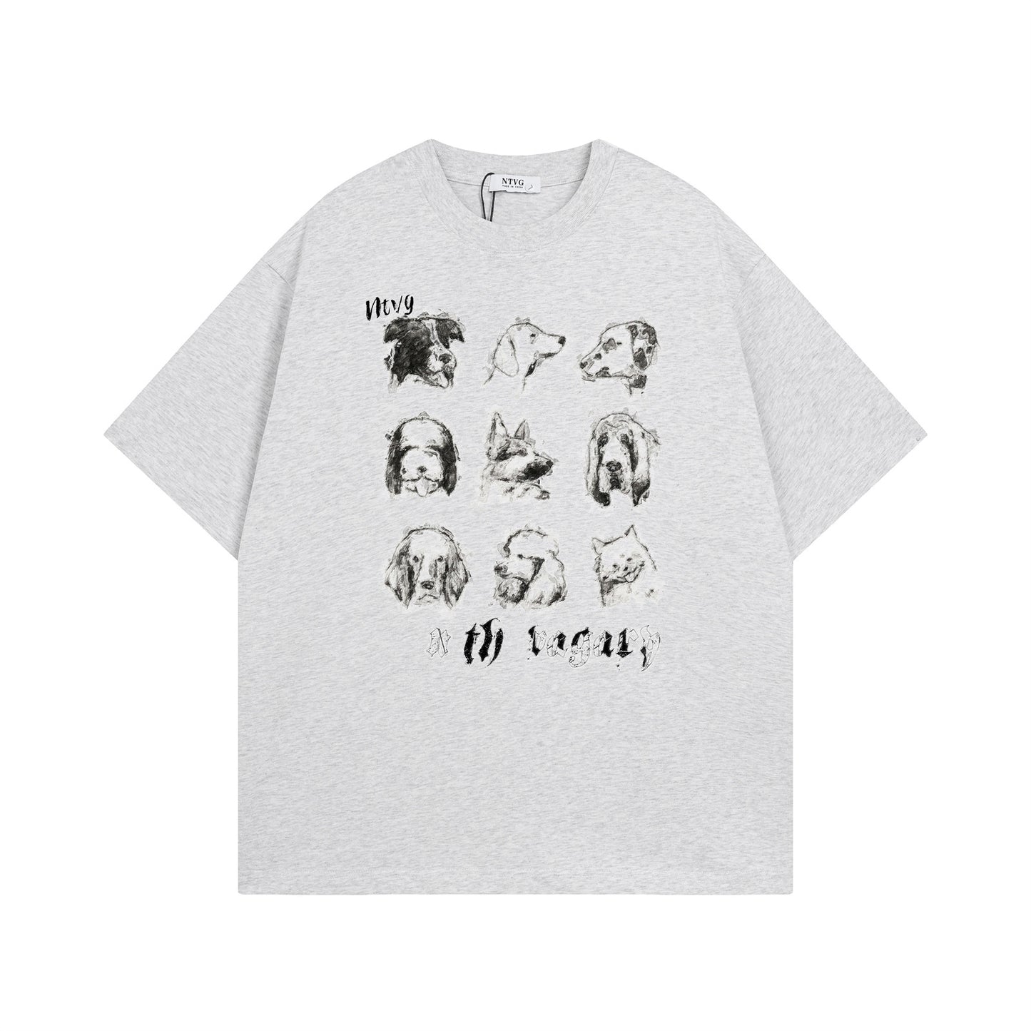 USA Vintage T-Shirt Vintage Fun Cute Pet Printed Men's Summer Loose